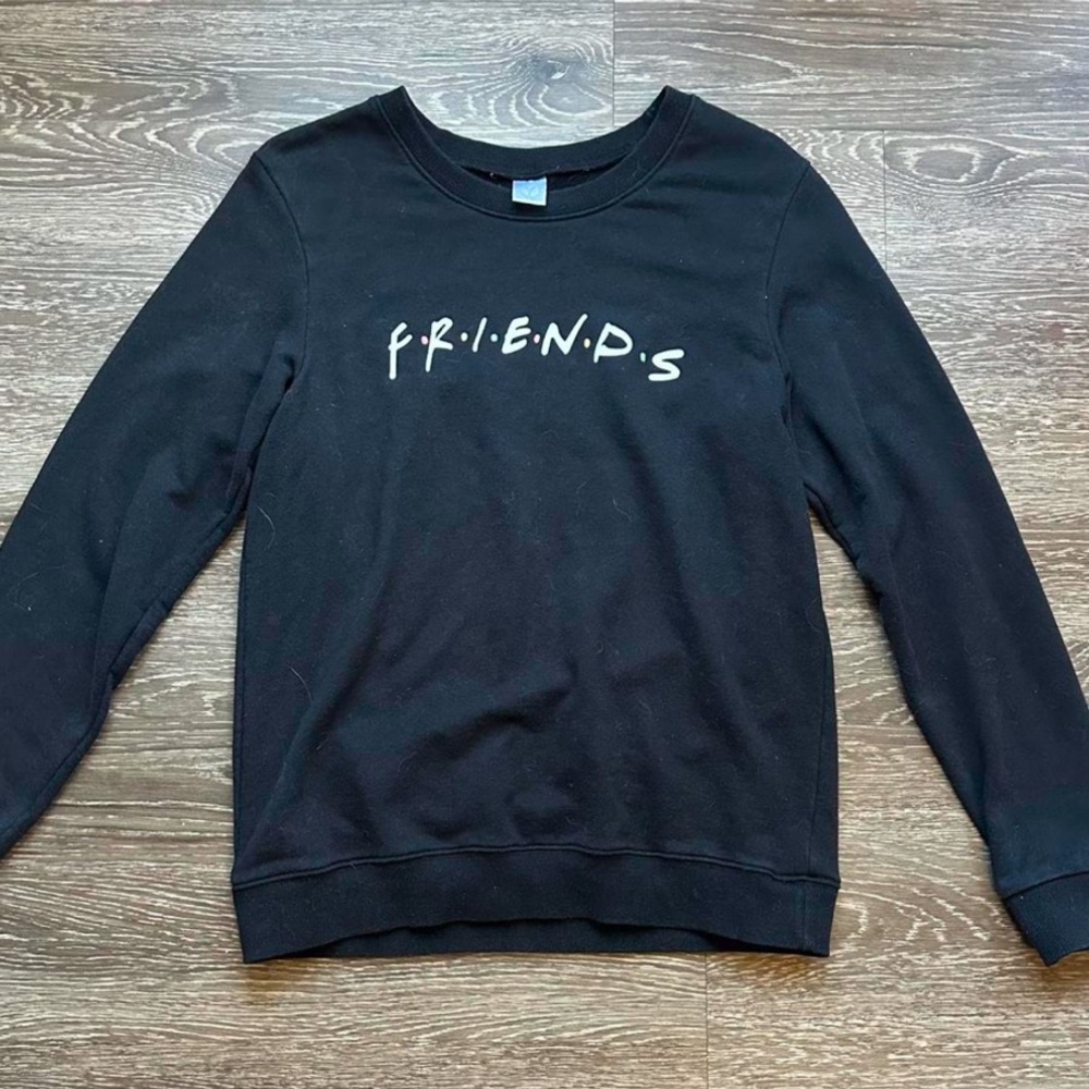 Black Crewneck Sweater with Friends Logo